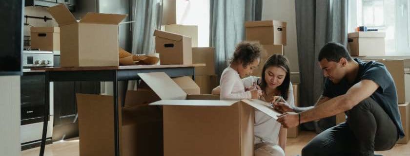 Family Unpacking and Prayers New Home