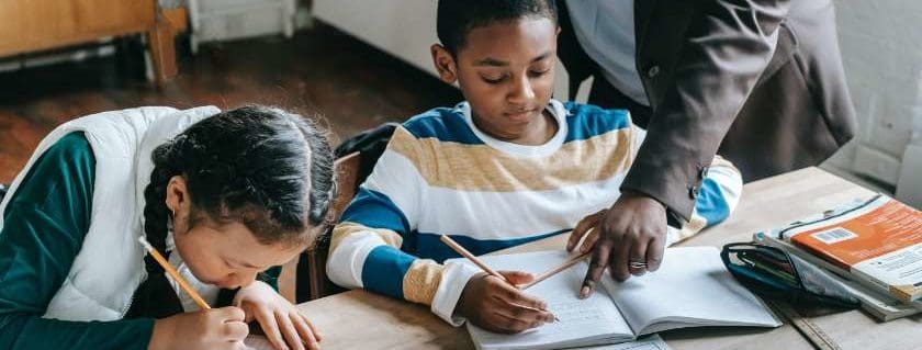 teacher guiding students and mindfulness activities for students
