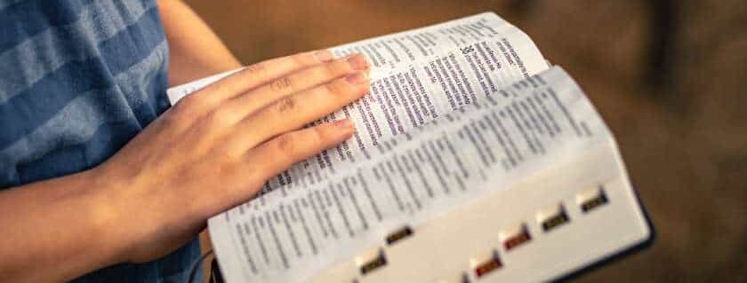 boy holding a bible