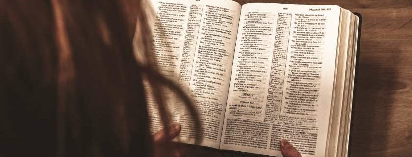 woman reading a bible