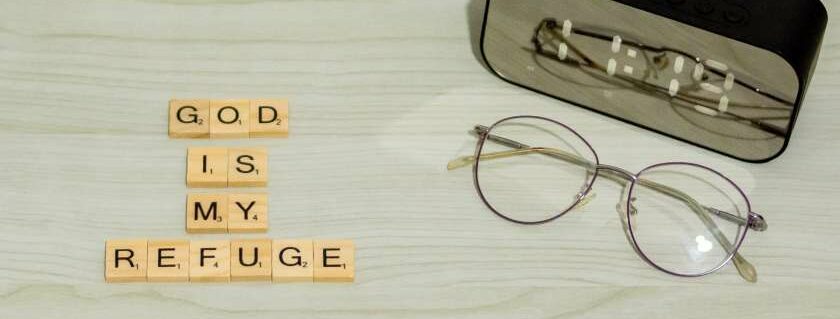 god is my refuge on scrabble tiles