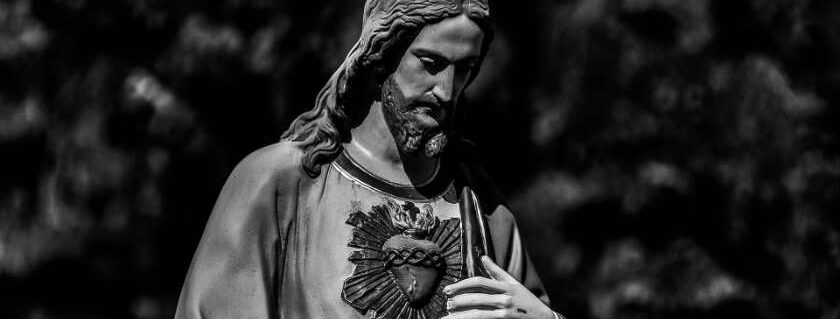 black and white jesus with sacred heart and incarnation of jesus