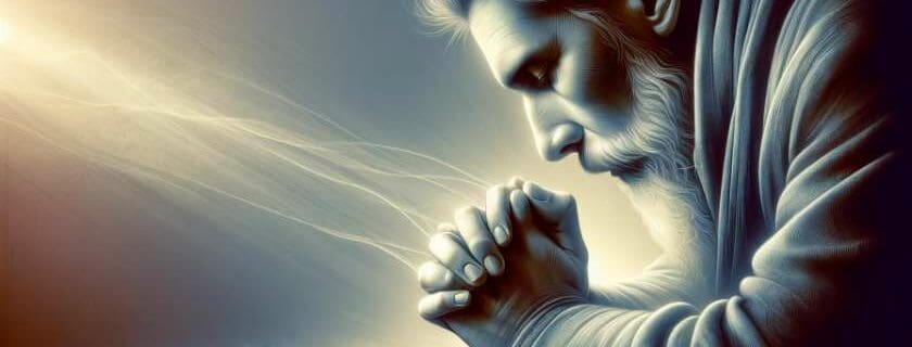 an individual deep in contemplation praying for wisdom from God