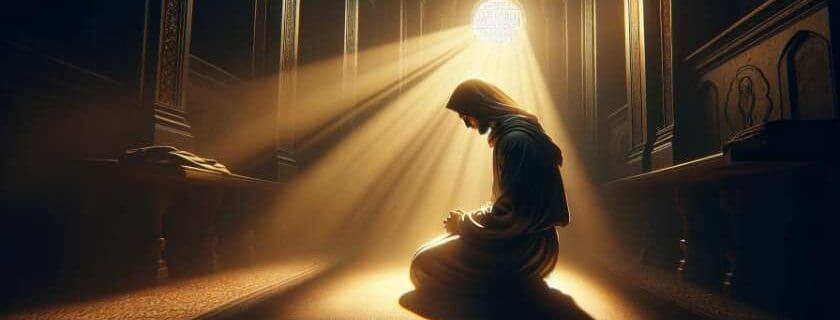 a person in prayer seeking divine help in a moment of solitude