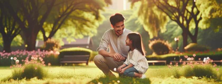 father and daughter in a park and prayers for fathers